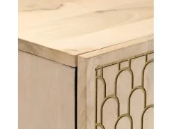 Aparador alto madera maciza de mango 40x33x110 cm