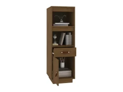 Aparador alto madera maciza de pino marrón miel 34x40x108,5 cm ES27815
