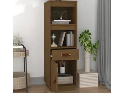 Aparador alto madera maciza de pino marrón miel 34x40x108,5 cm ES27815