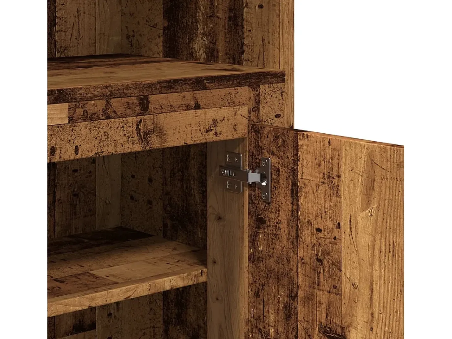 Aparador alto madera vieja 60x35,5x103,5 cm madera contrachapada