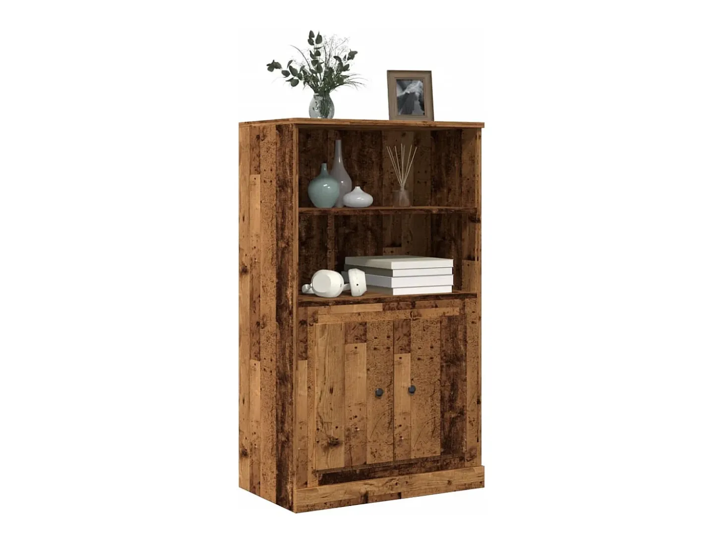 Aparador alto madera vieja 60x35,5x103,5 cm madera contrachapada