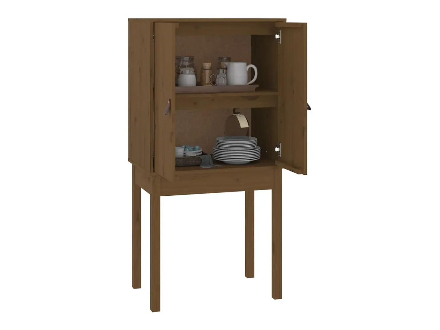 Aparador alto Marrón miel 60x40x120 cm Madera maciza de pino
