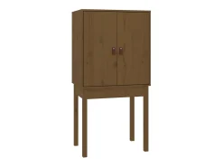 Aparador alto Marrón miel 60x40x120 cm Madera maciza de pino