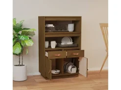 Aparador alto Marrón miel 67x40x108,5 cm Madera maciza de pino