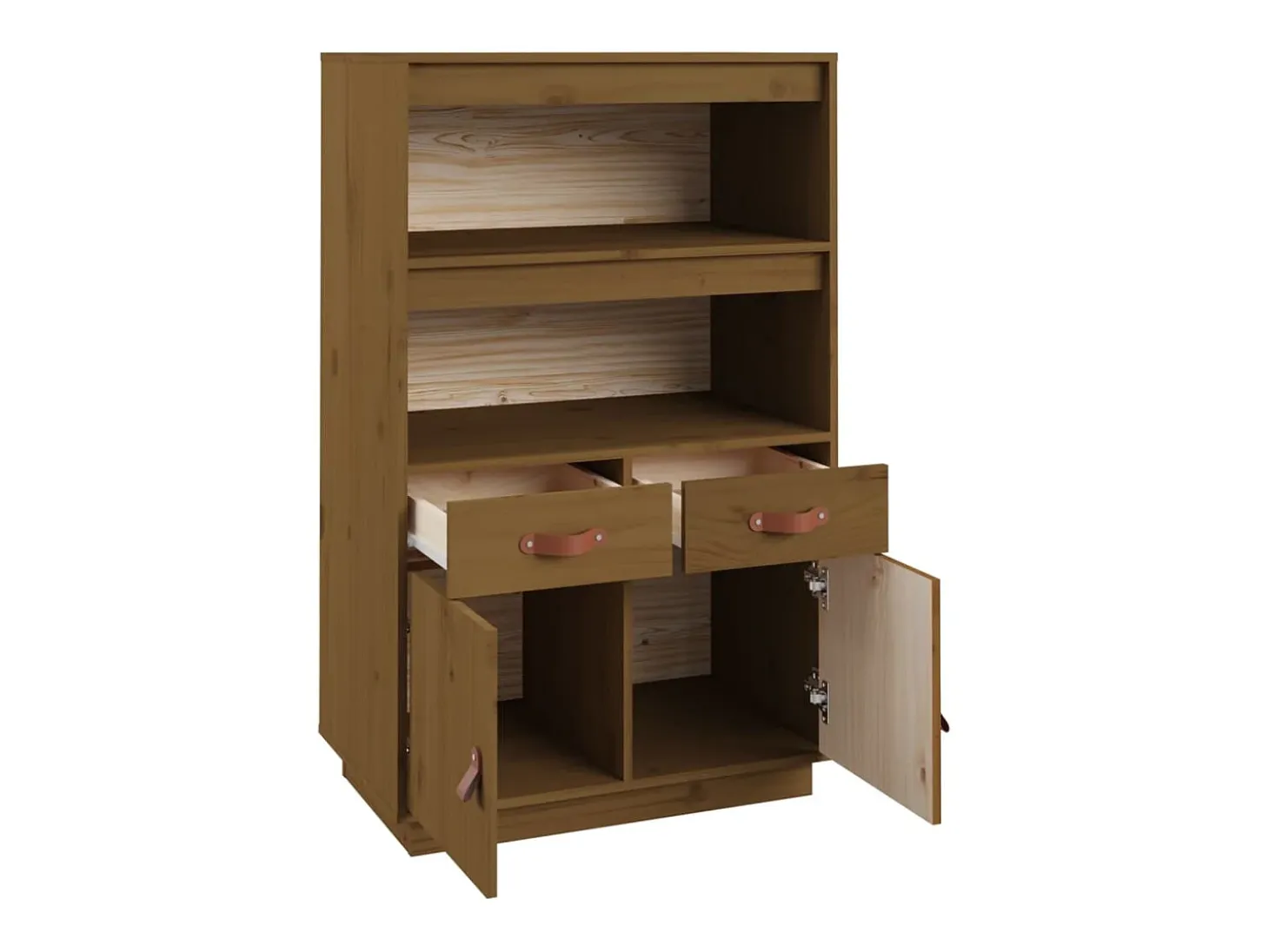 Aparador alto Marrón miel 67x40x108,5 cm Madera maciza de pino