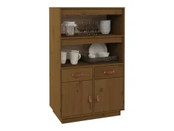 Aparador alto Marrón miel 67x40x108,5 cm Madera maciza de pino