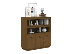 Aparador alto Marrón miel 100x40x108,5 cm Madera maciza de pino