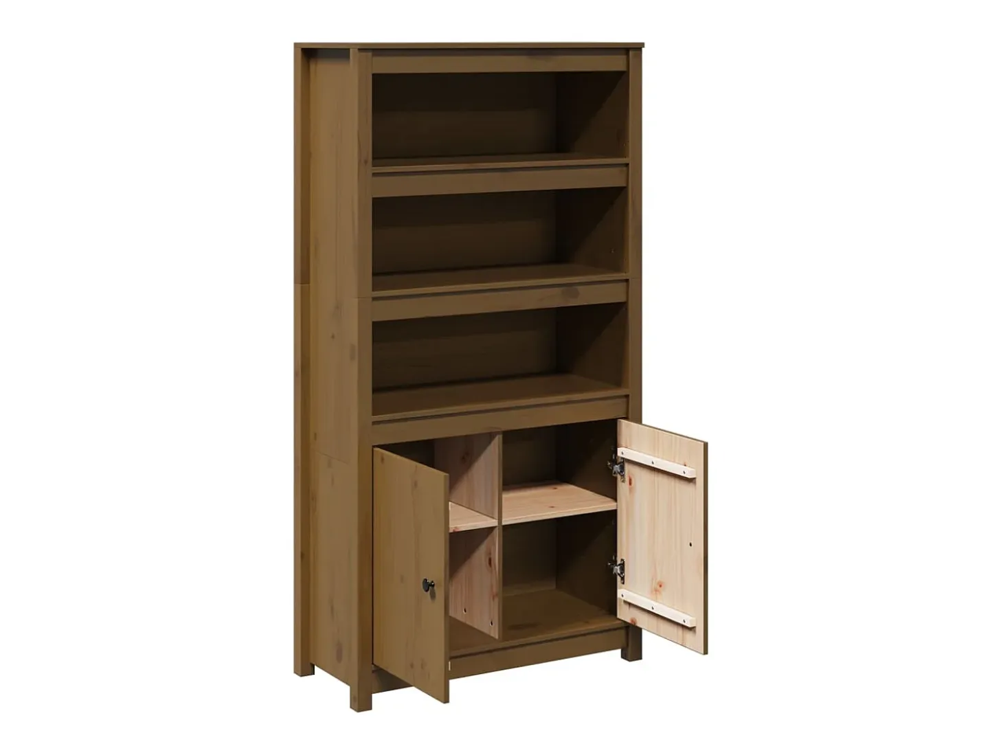 Aparador alto Marrón miel 80x35x154 cm Madera maciza de pino
