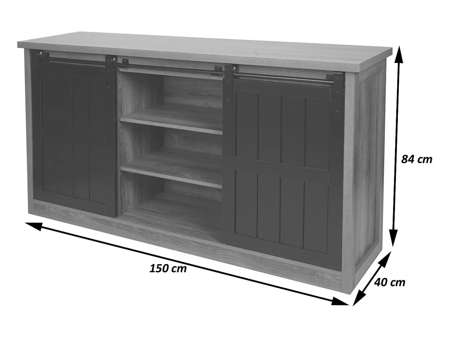 Aparador alto MCW-K75, blanco