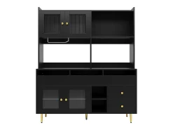 Aparador alto moderno - MDF - almacenamiento de varios niveles - Negro