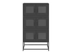 Aparador alto negro 68x39x123 cm acero