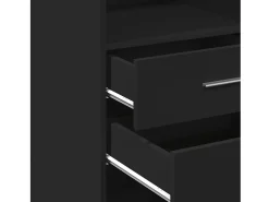 Aparador alto negro 45x42,5x124 cm madera contrachapada