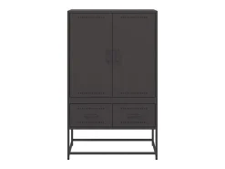 Aparador alto negro 68x39x111,5 cm acero