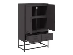 Aparador alto negro 68x39x111,5 cm acero