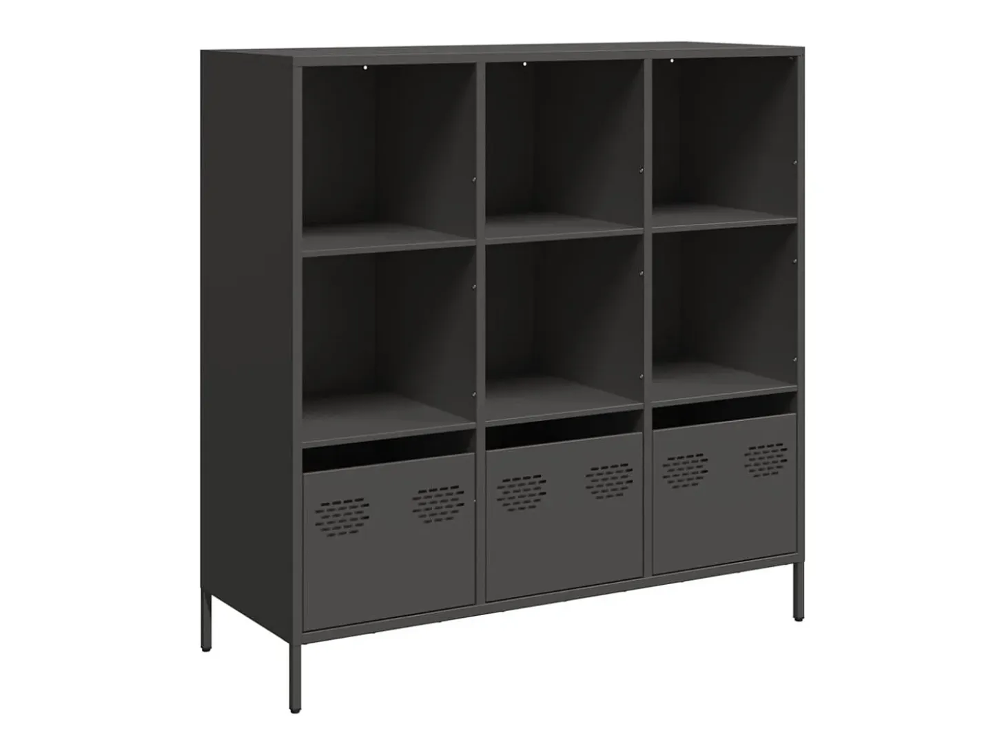 Aparador alto negro 101,5x39x103,5 cm acero