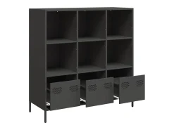 Aparador alto negro 101,5x39x103,5 cm acero