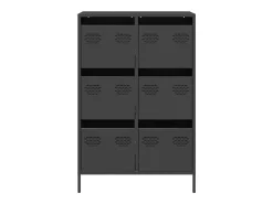 Aparador alto negro 68x39x101,5 cm acero