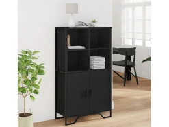 Aparador alto negro 79,5x35,5x137,5 cm madera de ingeniería
