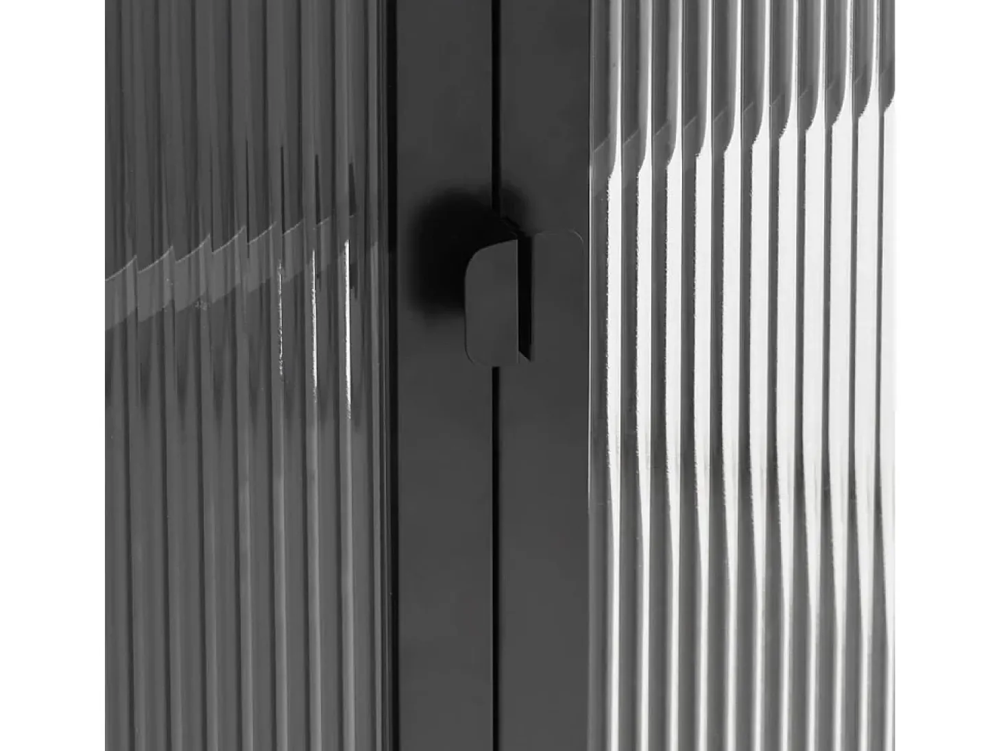 Aparador alto negro 90x40x180 cm cristal y acero