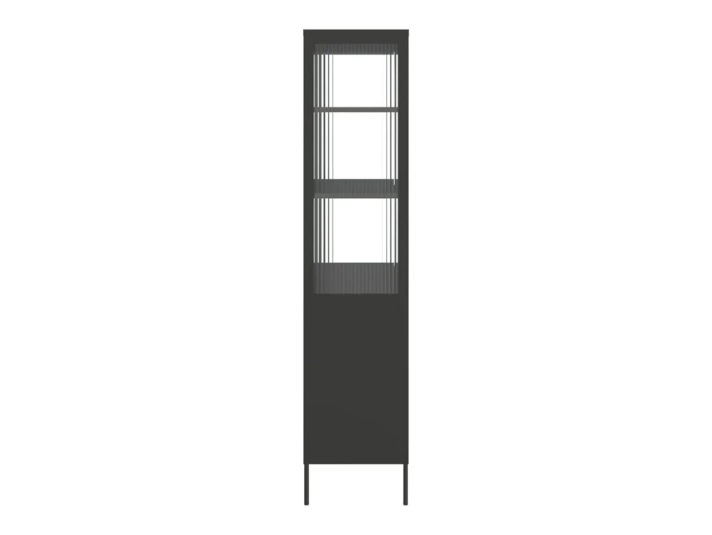 Aparador alto negro 90x40x180 cm cristal y acero