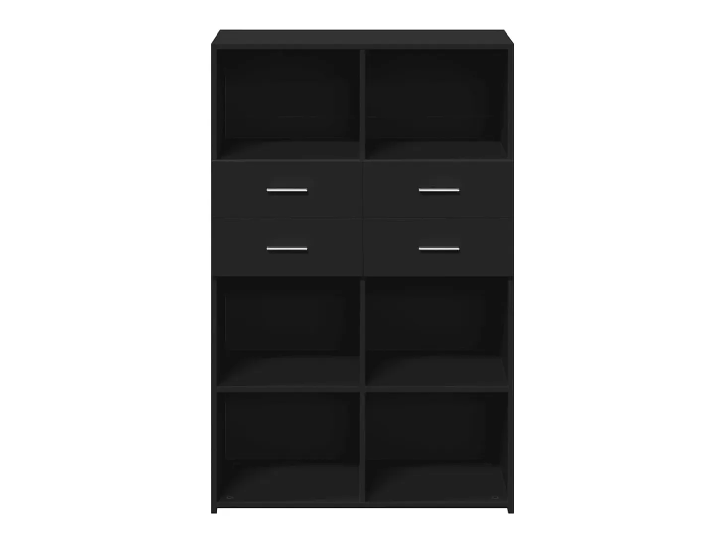 Aparador alto negro 80x42,5x124 cm madera contrachapada