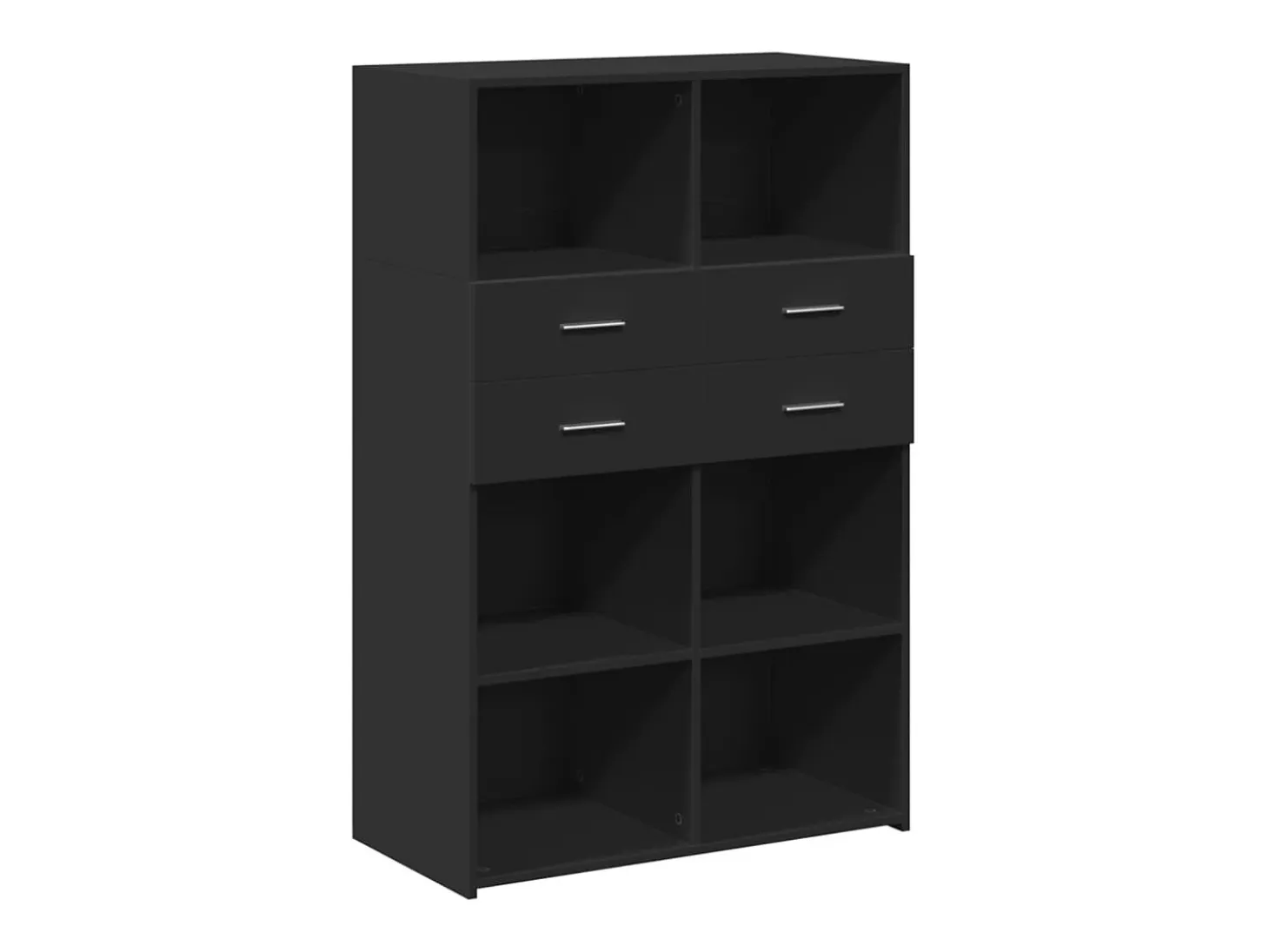 Aparador alto negro 80x42,5x124 cm madera contrachapada
