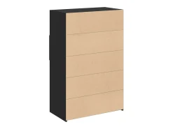 Aparador alto negro 80x42,5x124 cm madera contrachapada
