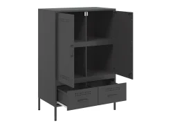 Aparador alto negro 68x39x101,5 cm acero