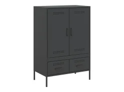 Aparador alto negro 68x39x101,5 cm acero