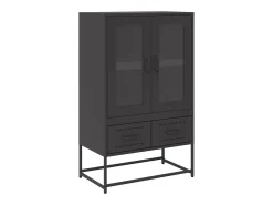 Aparador alto negro 68x39x111,5 cm acero