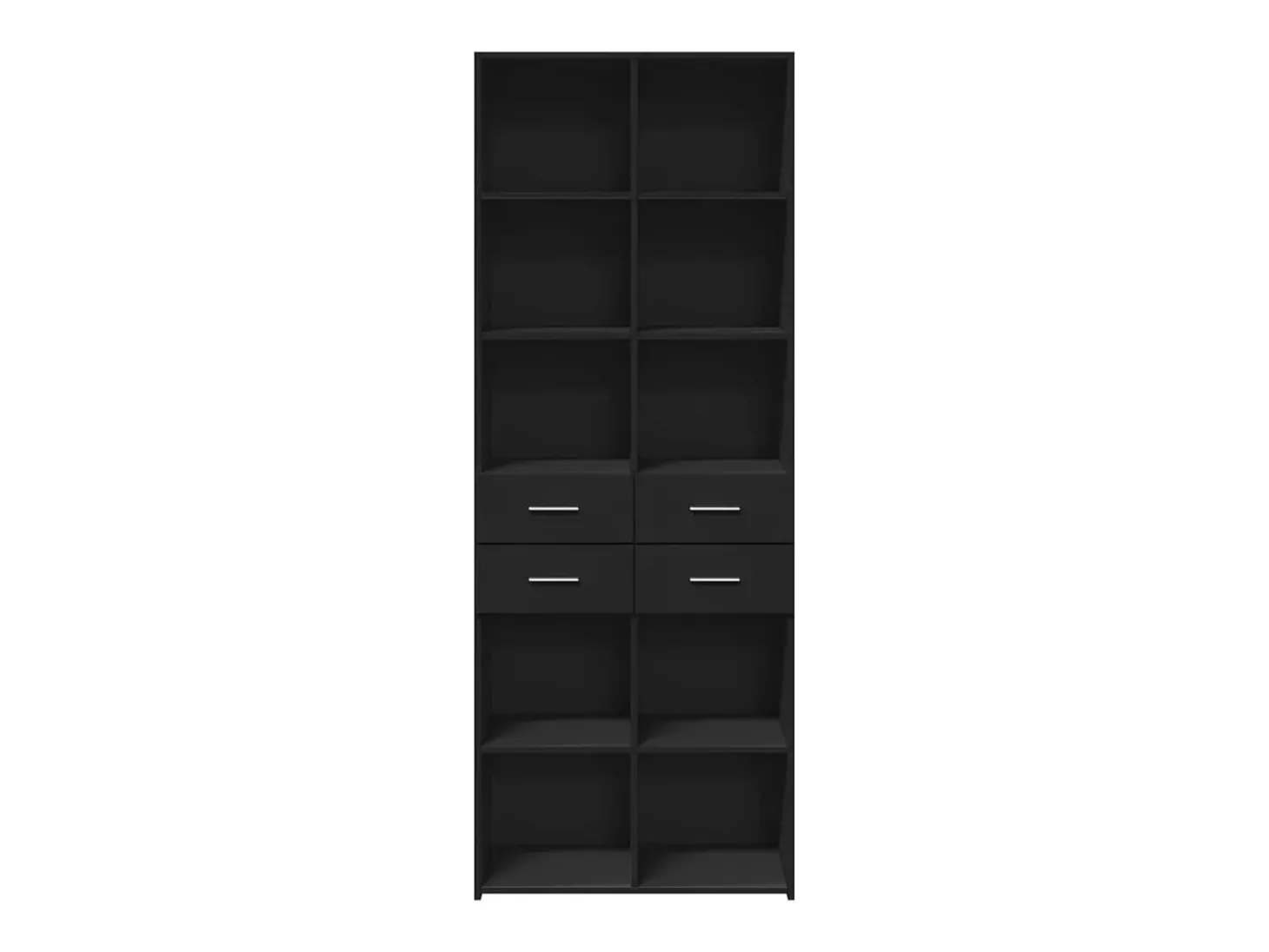 Aparador alto negro 70x42,5x185 cm madera contrachapada
