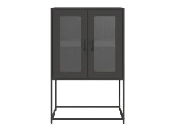 Aparador alto negro 68x39x107 cm acero