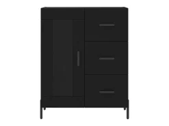 Aparador alto negro 69,5x34x180 cm Madera contrachapada