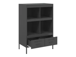 Aparador alto negro 68x39x101,5 cm acero