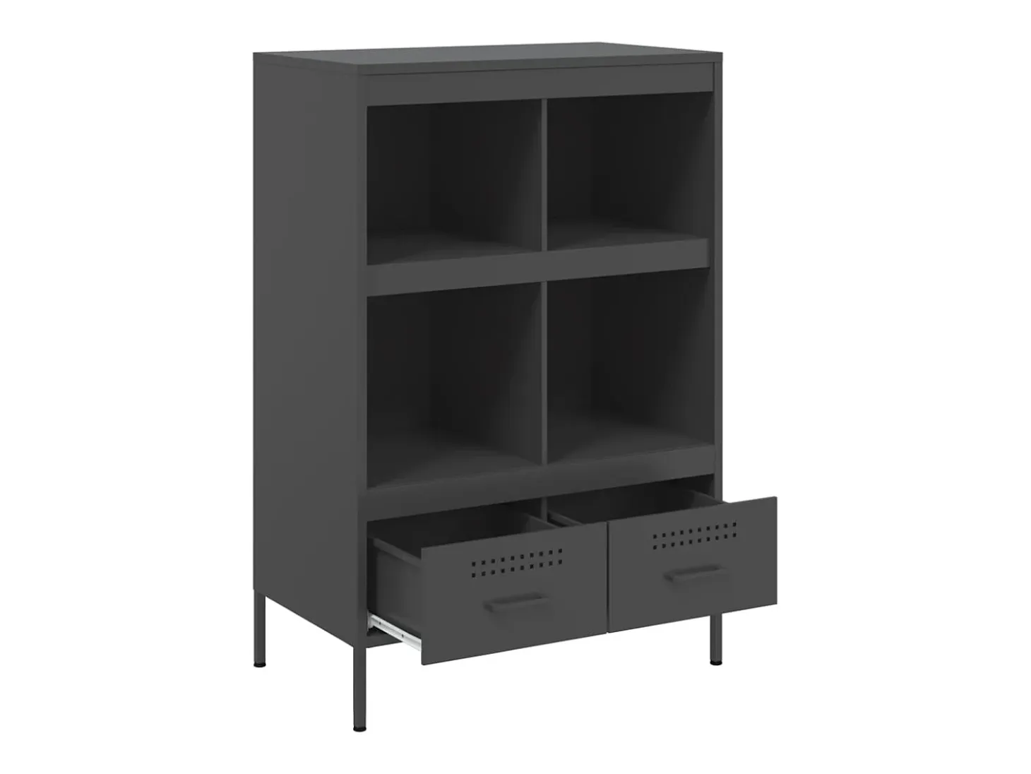 Aparador alto negro 68x39x101,5 cm acero