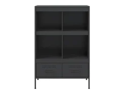 Aparador alto negro 68x39x101,5 cm acero