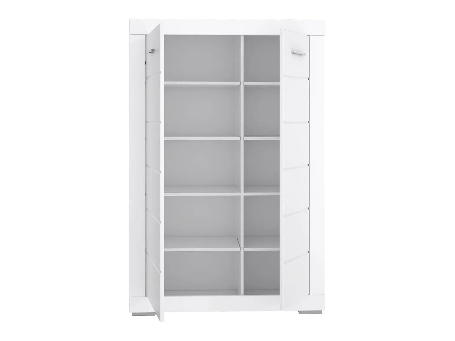 Aparador alto para salón-comedor de 153,6x101x41,4 cm con 2 puertas en color blanco Snow