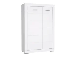 Aparador alto para salón-comedor de 153,6x101x41,4 cm con 2 puertas en color blanco Snow