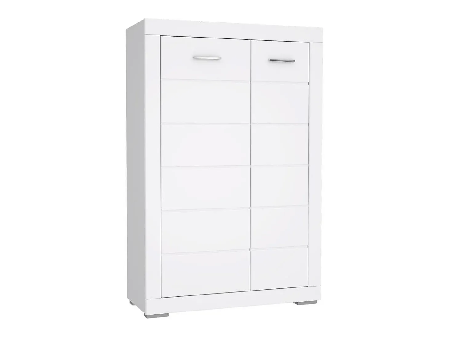 Aparador alto para salón-comedor de 153,6x101x41,4 cm con 2 puertas en color blanco Snow