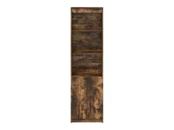 Aparador alto roble ahumado 50x35x180 cm madera de ingeniería