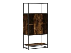 Aparador alto roble ahumado 68x35x139 cm madera contrachapada metal