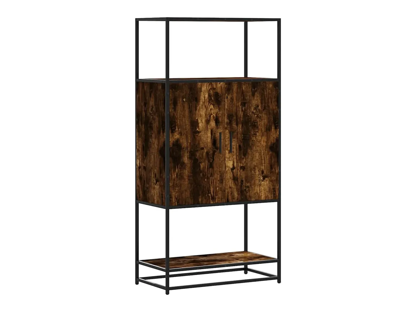 Aparador alto roble ahumado 68x35x139 cm madera contrachapada metal