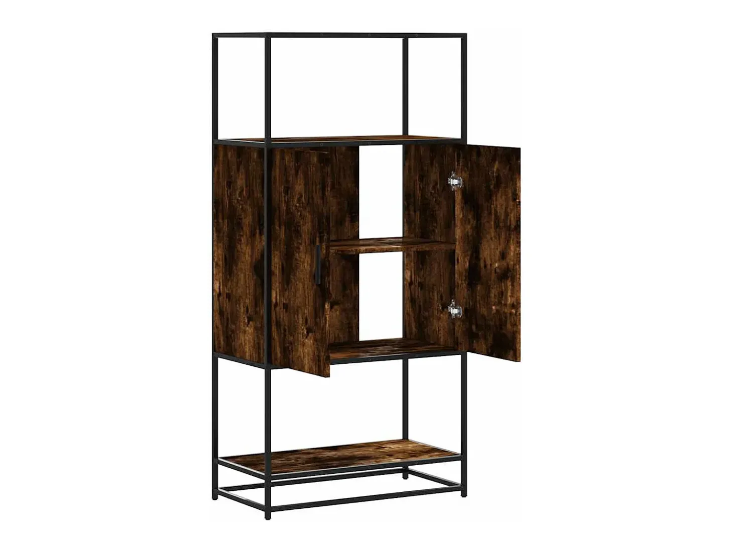 Aparador alto roble ahumado 68x35x139 cm madera contrachapada metal