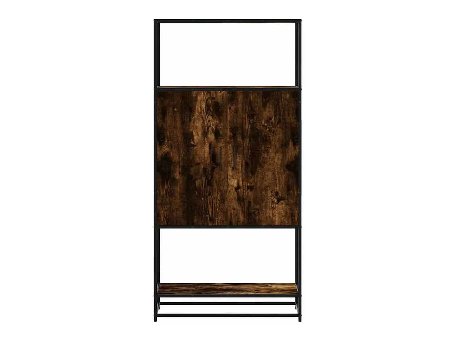 Aparador alto roble ahumado 68x35x139 cm madera contrachapada metal
