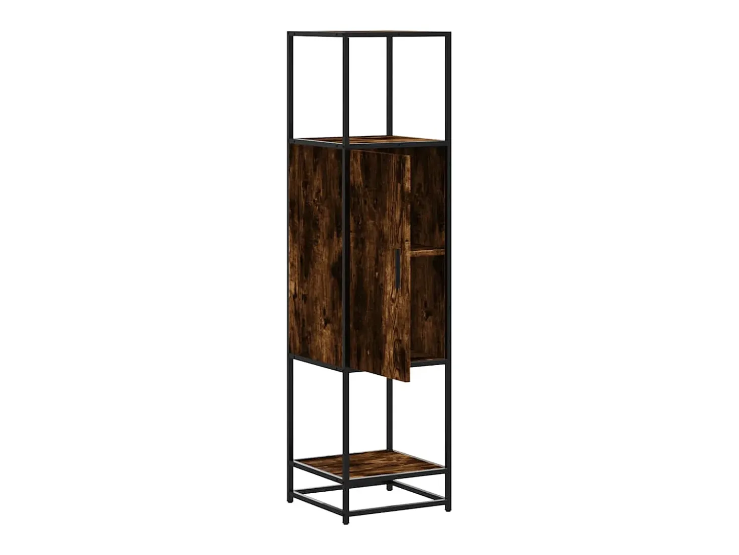 Aparador alto roble ahumado 35,5x35x139 cm madera contrachapada metal