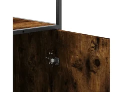 Aparador alto roble ahumado 35,5x35x139 cm madera contrachapada metal