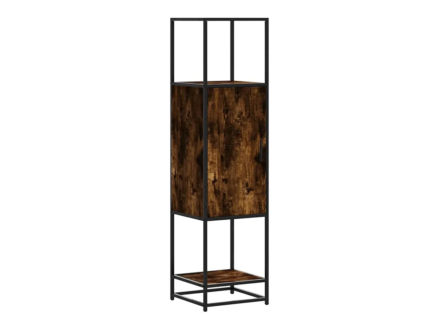 Aparador alto roble ahumado 35,5x35x139 cm madera contrachapada metal