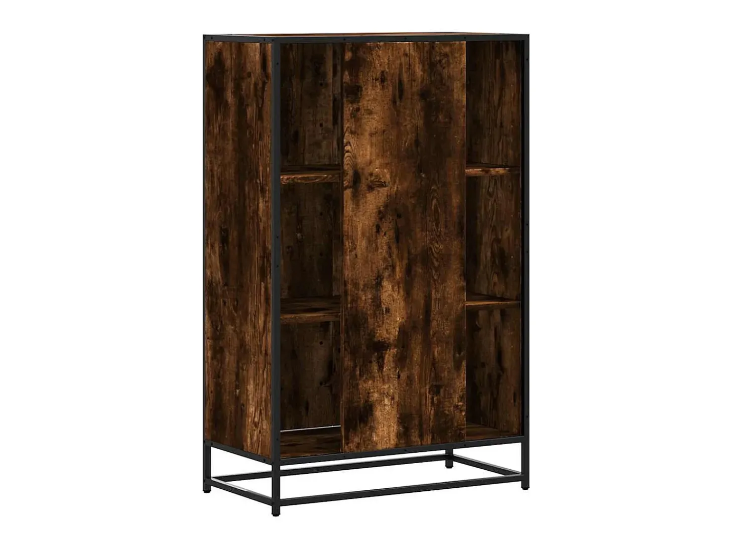 Aparador alto roble ahumado 68x35x106,5 cm madera contrachapada metal