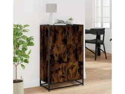 Aparador alto roble ahumado 68x35x106,5 cm madera contrachapada metal