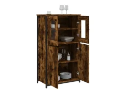 Aparador alto roble ahumado 62x32x106,5 cm madera de ingeniería